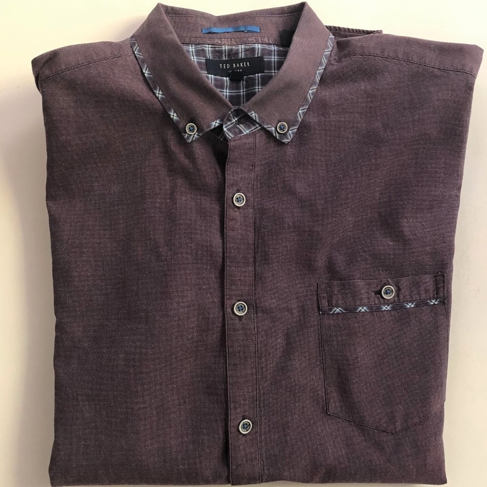 TED BAKER London Men's Shirt Purple Size 7  xxxl